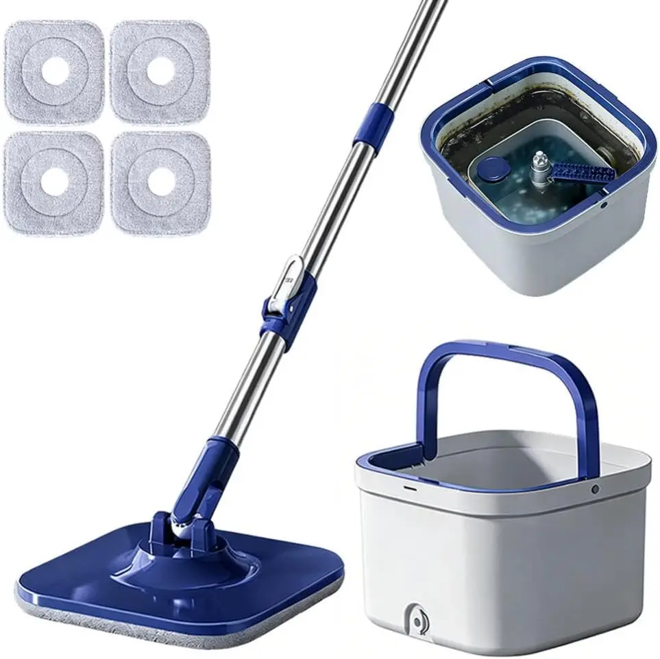 Microfiber Spin Mop Bucket Cleaning System with Wringer, 52''Long Handle & 4 Flat Mop Pads Replacement, Lazy Home Essentials
Microfiber Spin Mop Bucket Cleaning System with Wringer, 52''Long Handle & 4 Flat Mop Pads Replacement, Lazy Home Essentials