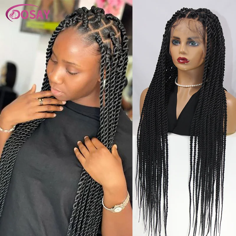 Summer New 36'' Large Square Box Braided Lace Front Wig Handmade Senegalese Twist Knotless Braids Wig Women Synthetic Braids Wig
Summer New 36'' Large Square Box Braided Lace Front Wig Handmade Senegalese Twist Knotless Braids Wig Women Synthetic Braids Wig