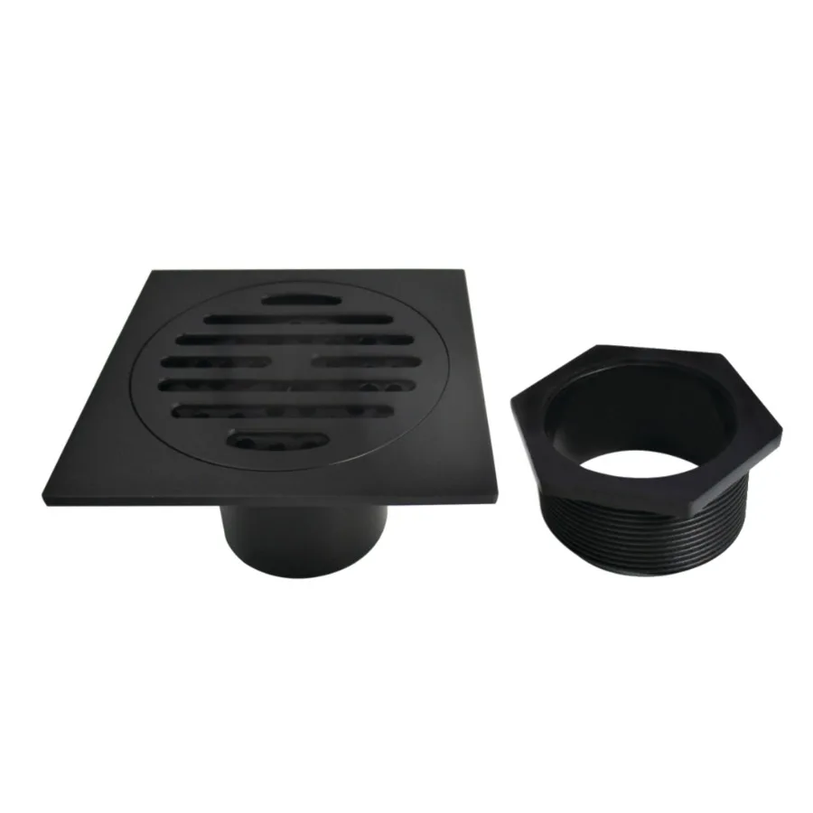 Kingston BSF4262MB Watercourse Symmetric 4-Inch Brass Square Grid Shower Drain with Hair Strainer in Matte Black
Kingston BSF4262MB Watercourse Symmetric 4-Inch Brass Square Grid Shower Drain with Hair Strainer in Matte Black