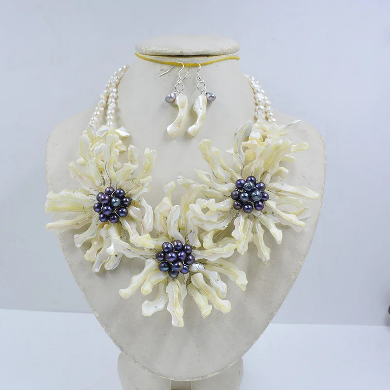 New Beauty White Shell Set flower necklace earrings jewelry for party or wedding 20"
New Beauty White Shell Set flower necklace earrings jewelry for party or wedding 20"
