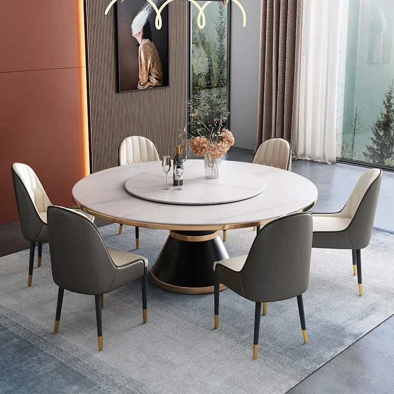 Italian light luxury rock slab dining table household small apartment with turntable
Italian light luxury rock slab dining table household small apartment with turntable
