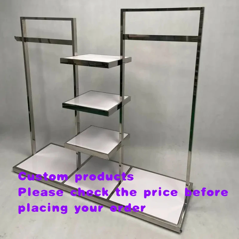custom.Stainless Steel Clothing Display Stand Clothing Shelves Floor Garment Rack Clothing Hangers
custom.Stainless Steel Clothing Display Stand Clothing Shelves Floor Garment Rack Clothing Hangers