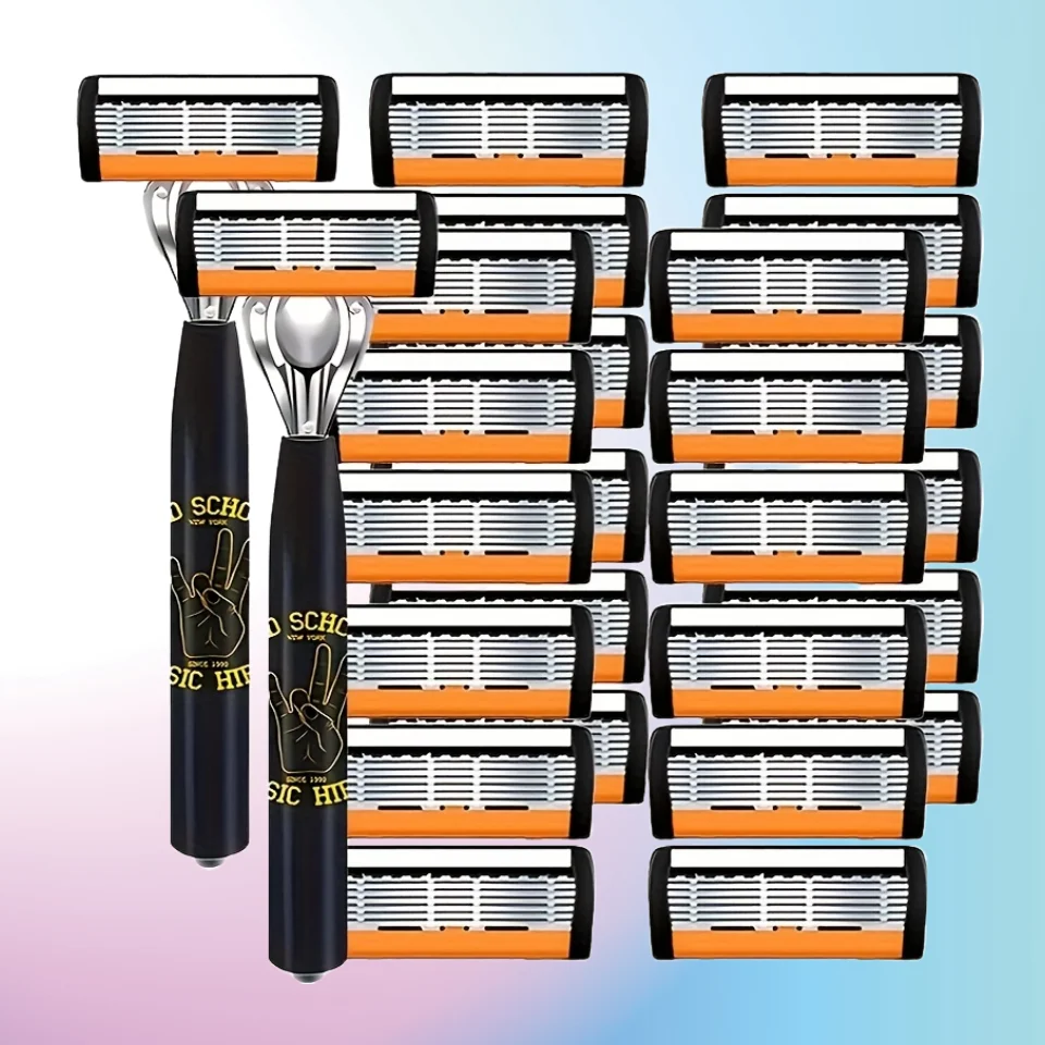 Manual Razor For Men 6-Layer Blade Shaving Knife included Blades No Skin Damage Old Style Blades Shaver
Manual Razor For Men 6-Layer Blade Shaving Knife included Blades No Skin Damage Old Style Blades Shaver