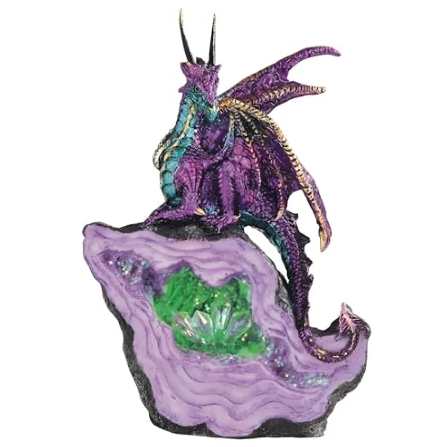 6.75" H Pink/Purple Dragon on Green Faux Crystal Stone with LED Light Statue Fantasy Decoration Figurine
6.75" H Pink/Purple Dragon on Green Faux Crystal Stone with LED Light Statue Fantasy Decoration Figurine