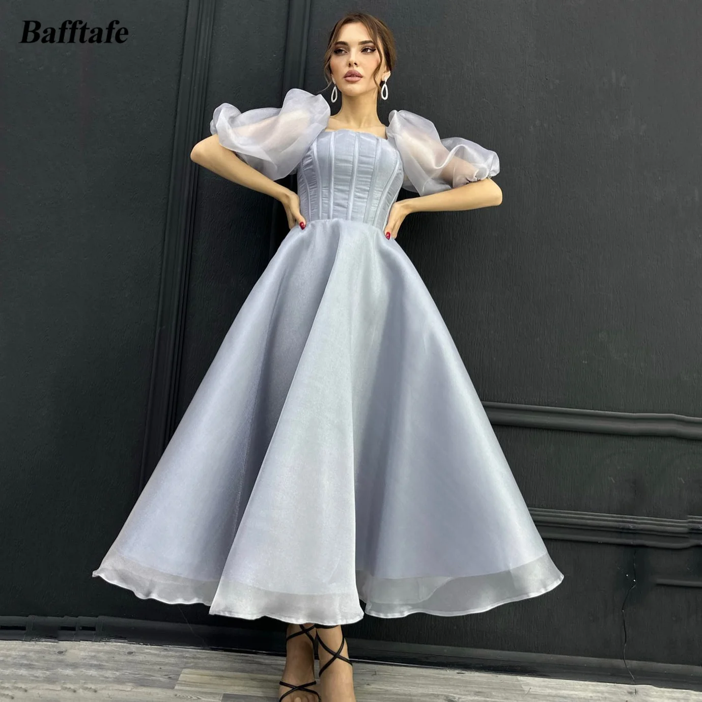 Bafftafe Silver Organza Arabia Formal Prom Dresses Half Sleeves Women Party Gowns Ankle Length Midi Speical Club Dress Outfits
Bafftafe Silver Organza Arabia Formal Prom Dresses Half Sleeves Women Party Gowns Ankle Length Midi Speical Club Dress Outfits