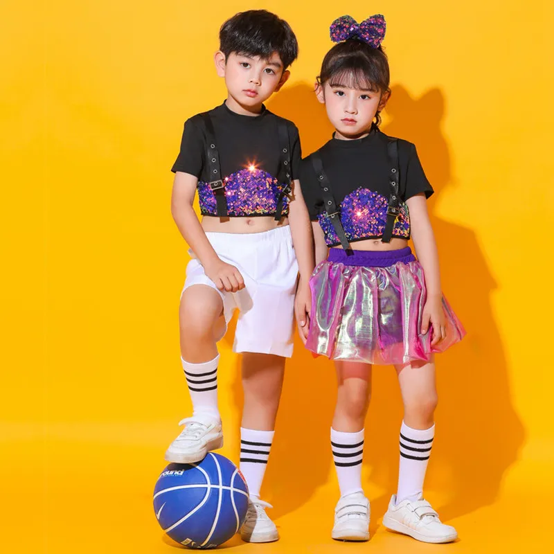 Childrens jazz dance performance costumes boys and girls cheerleading squad hip-hop street dance sequin performance costumes
Childrens jazz dance performance costumes boys and girls cheerleading squad hip-hop street dance sequin performance costumes