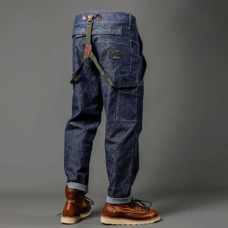 Spring/ Autumn New High-end Straight Bib Pants Men's Loose Korean Style Plus Size Casual Multi-pocket Denim Trousers Jeans
Spring/ Autumn New High-end Straight Bib Pants Men's Loose Korean Style Plus Size Casual Multi-pocket Denim Trousers Jeans