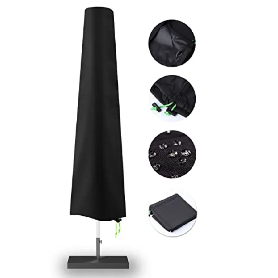Patio Umbrella Cover - Waterproof Patio Parasol Covers with Zipper for 7Feet to 11Feet Outdoor Umbrellas Black
Patio Umbrella Cover - Waterproof Patio Parasol Covers with Zipper for 7Feet to 11Feet Outdoor Umbrellas Black
