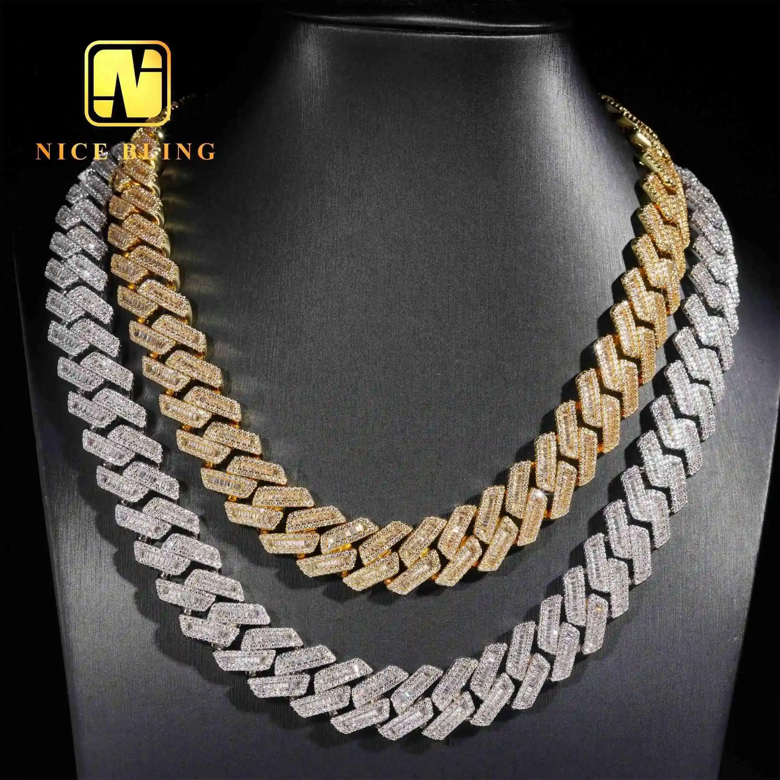 17mm Cuban Link Chains Men Hip Hop Jewelry baguette CZ Diamond Necklaces Iced Out Brass Chains
17mm Cuban Link Chains Men Hip Hop Jewelry baguette CZ Diamond Necklaces Iced Out Brass Chains