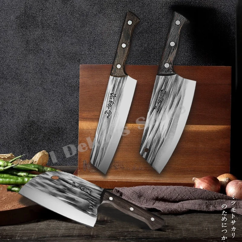 Hand Forged Kitchen Chef Knives Set Professional Cleaver High Carbon Steel Wooden Handle Meat Slicing Chop Boning Butcher Knife
Hand Forged Kitchen Chef Knives Set Professional Cleaver High Carbon Steel Wooden Handle Meat Slicing Chop Boning Butcher Knife