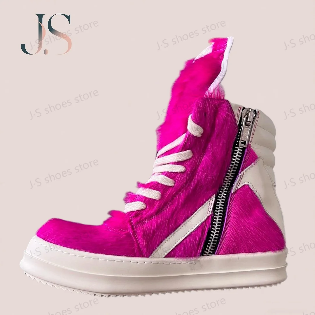Ro Designer Boots Men Shoe Rose Pink Horse Hair Women High Top Shoes Sneaker Pink Horsehair White Leather Ankle Boot Sneakers
Ro Designer Boots Men Shoe Rose Pink Horse Hair Women High Top Shoes Sneaker Pink Horsehair White Leather Ankle Boot Sneakers
