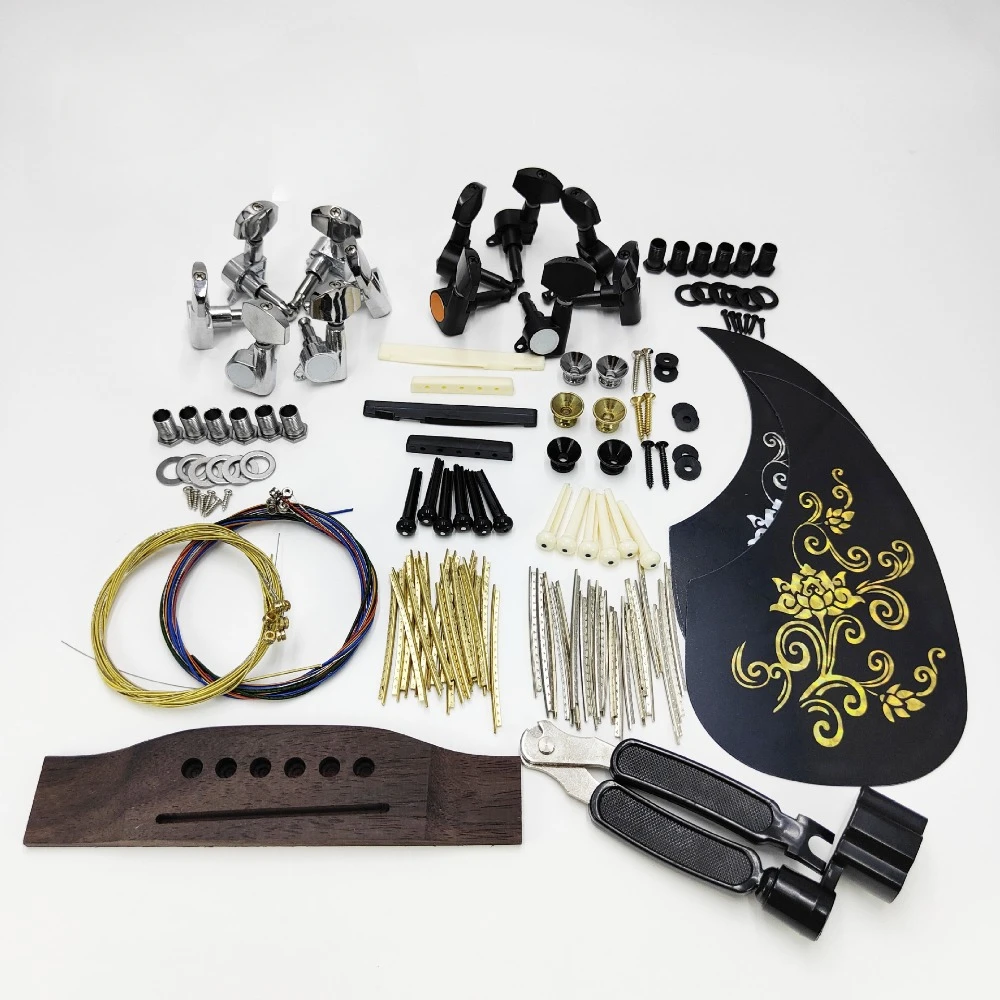 17Pcs Acoustic Guitar Repair Kit with Tuning Pegs, Strings, Bridge Pins, Strap Buttons
17Pcs Acoustic Guitar Repair Kit with Tuning Pegs, Strings, Bridge Pins, Strap Buttons