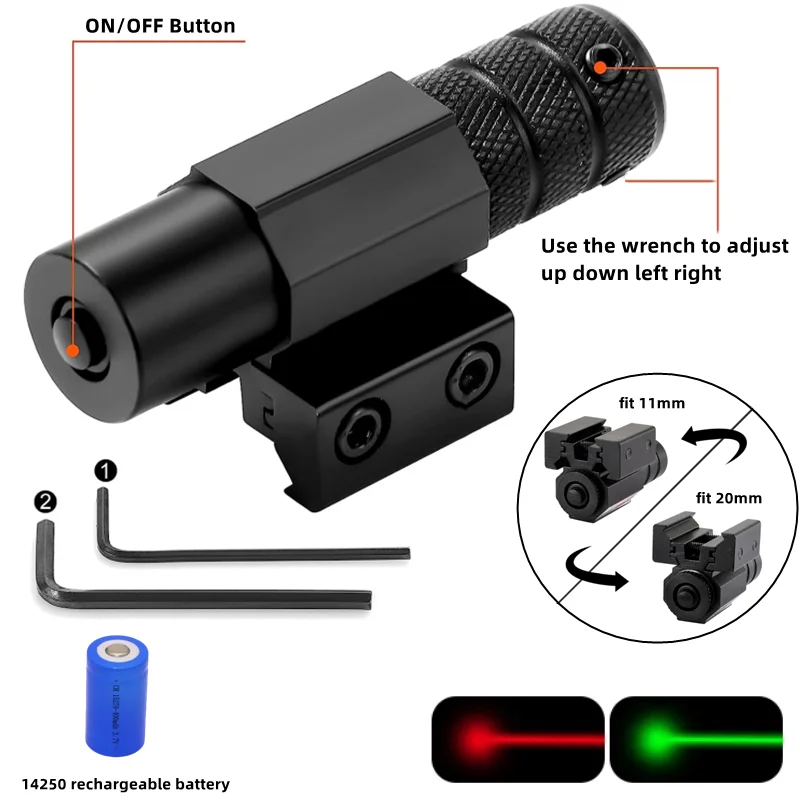Тактический красно-зеленый точечный лазерный прицел с перезаряжаемой батареей 14250, универсальный 11 мм, 20 мм, крепление на рейку Пикатинни
Тактический красно-зеленый точечный лазерный прицел с перезаряжаемой батареей 14250, универсальный 11 мм, 20 мм, крепление на рейку Пикатинни
