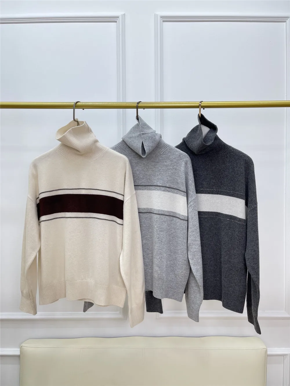 Women Pullover Sweater Turtleneck Long Sleeve Cashmere Knitwear Casual Versatile
Women Pullover Sweater Turtleneck Long Sleeve Cashmere Knitwear Casual Versatile