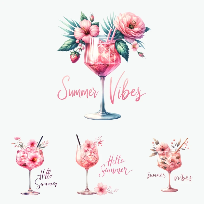 2PCS Summer Vibes Floral Cocktail Heat Transfer Sticker dtf transfers prints Iron On Transfer Patches For Clothes T-shirt
2PCS Summer Vibes Floral Cocktail Heat Transfer Sticker dtf transfers prints Iron On Transfer Patches For Clothes T-shirt