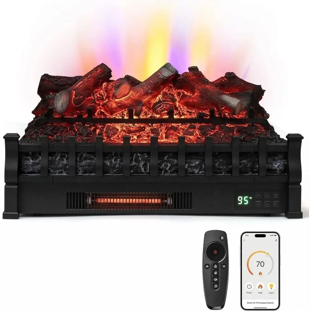 26 Electric Fireplace Insert Log, 1500W Infrared Quartz Fire with Adjustable Flame & Brightness, Compatible with Wi-Fi, Alexa &
26 Electric Fireplace Insert Log, 1500W Infrared Quartz Fire with Adjustable Flame & Brightness, Compatible with Wi-Fi, Alexa &