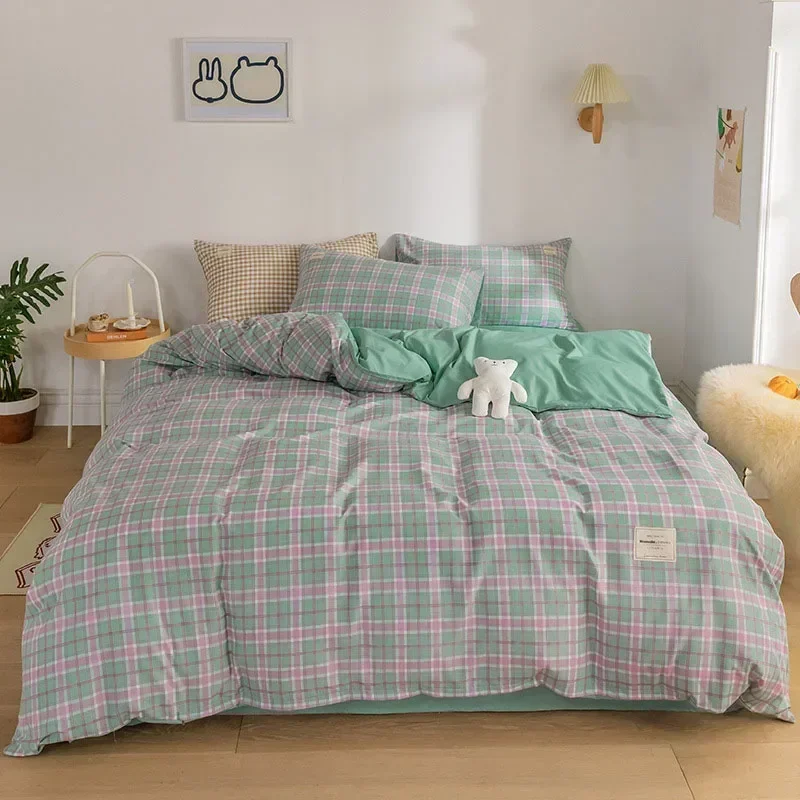 GURET Plaid Bedding Set Green Double Bed Linens Nordic Duvet Cover Pillowcase Queen Size Flat Sheet Adults Kids Winter Bed Cover
GURET Plaid Bedding Set Green Double Bed Linens Nordic Duvet Cover Pillowcase Queen Size Flat Sheet Adults Kids Winter Bed Cover