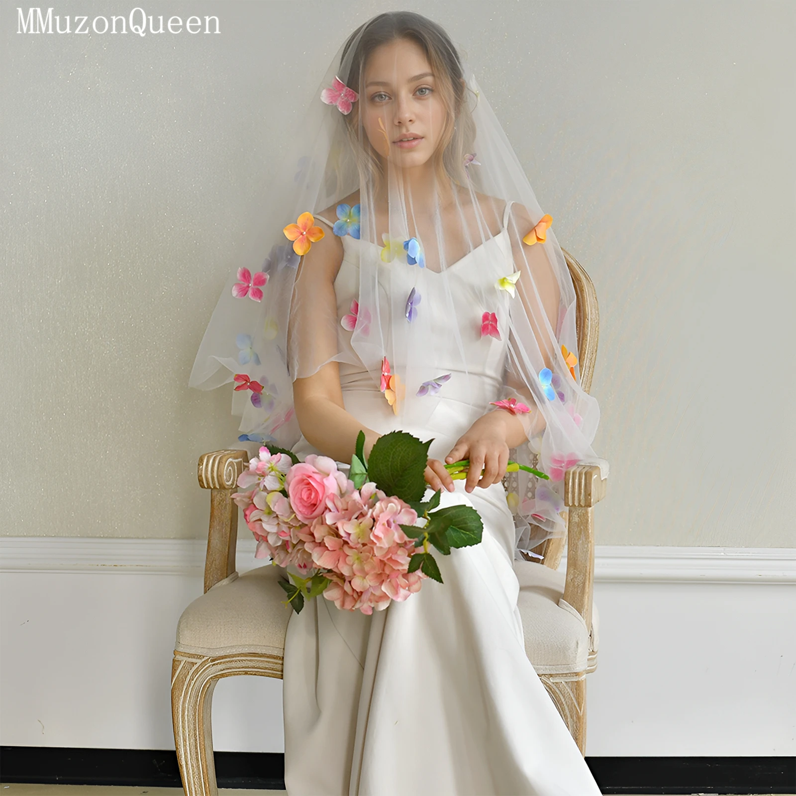 MMQ Single Layer Soft Tulle Colorful Flower Bridal Veil No Comb Wedding Accessories Ladies Holiday Party M162
MMQ Single Layer Soft Tulle Colorful Flower Bridal Veil No Comb Wedding Accessories Ladies Holiday Party M162