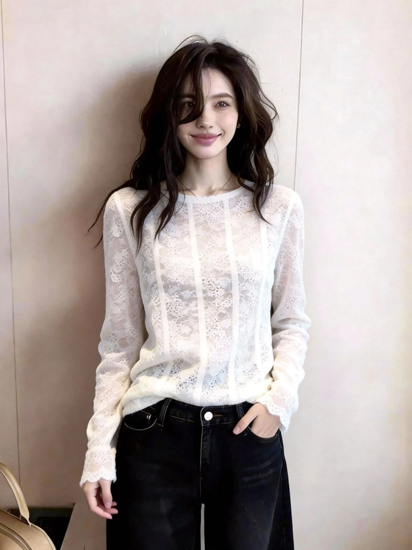 Fashionable Long Sleeve Hook Flower Heavy Work Comfortable Base Shirt Versatile Spring T-Shirt Korean Style Straight Cut Silk
Fashionable Long Sleeve Hook Flower Heavy Work Comfortable Base Shirt Versatile Spring T-Shirt Korean Style Straight Cut Silk
