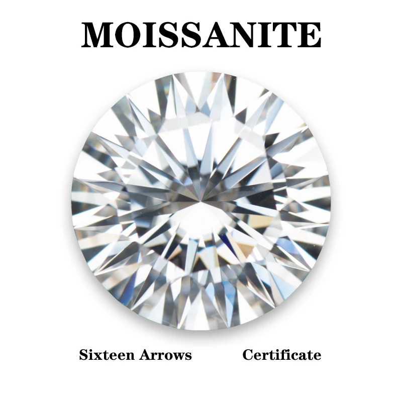 Moissanite Round Shape Sixteen Arrow D Color VVS1 Charms Gemstone DIY Ring Necklace Earrings Main Materials with Certificate
Moissanite Round Shape Sixteen Arrow D Color VVS1 Charms Gemstone DIY Ring Necklace Earrings Main Materials with Certificate