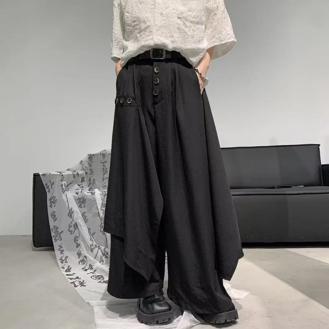 New Chinese Style Men's Spring Autumn Wide Leg Pants Skirt Design Slimming Retro Samurai Asymmetrical Casual Trousers
New Chinese Style Men's Spring Autumn Wide Leg Pants Skirt Design Slimming Retro Samurai Asymmetrical Casual Trousers