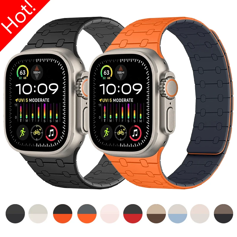 Silicone Magnetic Strap for Apple Watch Band Ultra 2 49mm 46mm 42mm 45mm 44mm 40mm 41mm Bracelet IWatch Series 10 9 8 7 6 SE 5 4
Silicone Magnetic Strap for Apple Watch Band Ultra 2 49mm 46mm 42mm 45mm 44mm 40mm 41mm Bracelet IWatch Series 10 9 8 7 6 SE 5 4