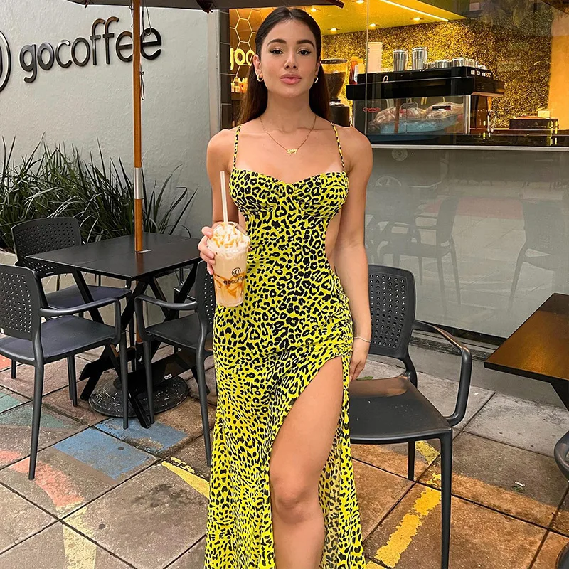 SKMY Leopard Sleeveless Dress Summer Fashion Open Back Split Strap Sexy Evening Dress Temperament Strap Long Dress Asymmetric
SKMY Leopard Sleeveless Dress Summer Fashion Open Back Split Strap Sexy Evening Dress Temperament Strap Long Dress Asymmetric