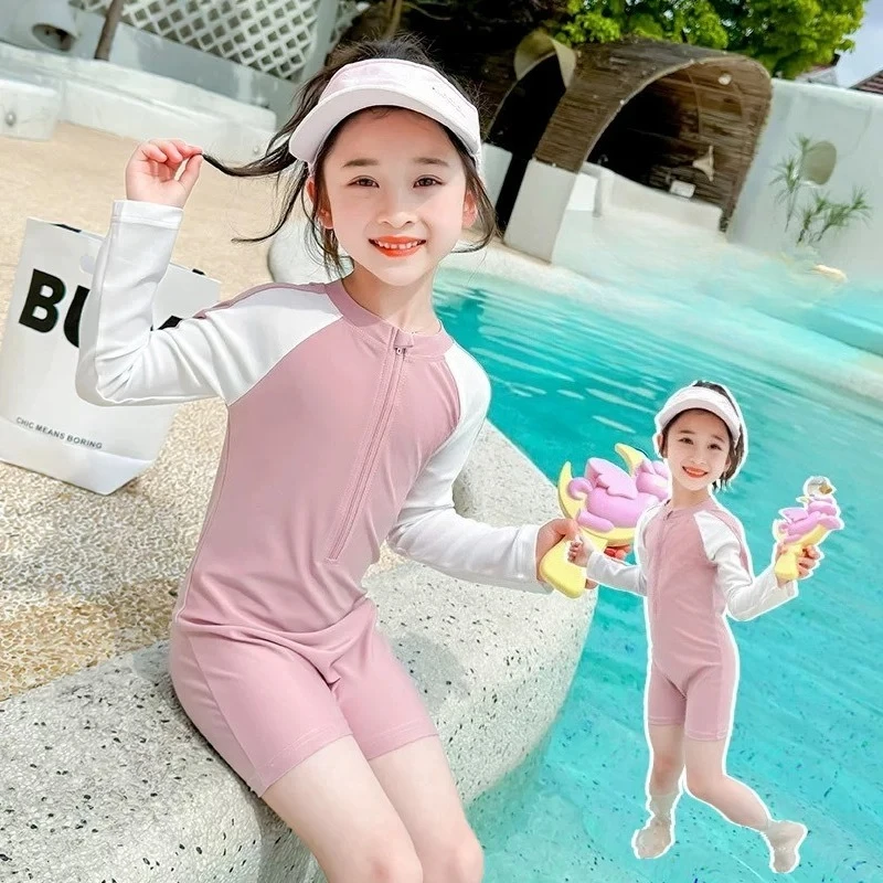 Girls' High-value Swimsuit Quick-drying Sunscreen Children's Baby Girl One-piece Swimsuit Foreign Style Long-sleeved
Girls' High-value Swimsuit Quick-drying Sunscreen Children's Baby Girl One-piece Swimsuit Foreign Style Long-sleeved
