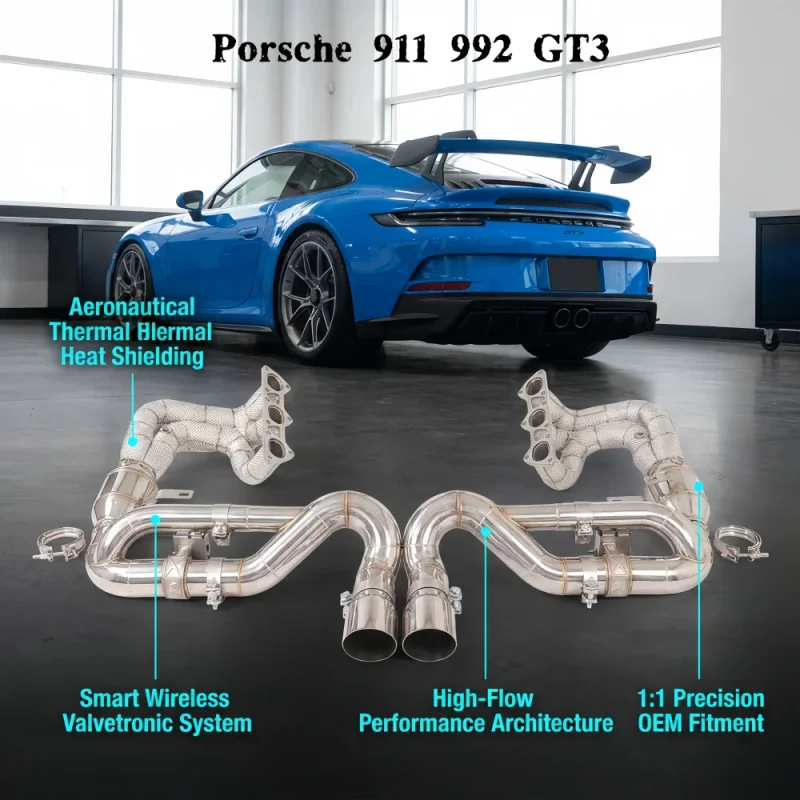 Full Valvetronic Exhaust System for Porsche 911 992 GT3 4.0L Exhaust Catback Exhaust Manifold with Heat Shield Exhaust Pipes
Full Valvetronic Exhaust System for Porsche 911 992 GT3 4.0L Exhaust Catback Exhaust Manifold with Heat Shield Exhaust Pipes