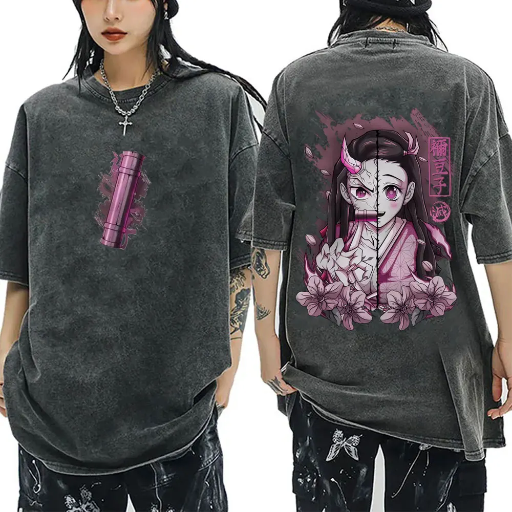Washed Vintage Anime Demon Slayer Kamado Nezuko Print T Shirt Men Women Fashion Oversized T-shirts Unisex Cartoon Manga T Shirts
Washed Vintage Anime Demon Slayer Kamado Nezuko Print T Shirt Men Women Fashion Oversized T-shirts Unisex Cartoon Manga T Shirts