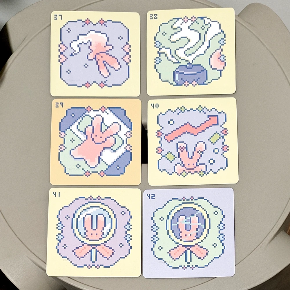 7x7cm Kawaii Pixel Art Pinkish Lenormand Deck - 42 Cute Rabbit Oracle Cards for Divination, Square Mini Deck Embossed Cardstock
7x7cm Kawaii Pixel Art Pinkish Lenormand Deck - 42 Cute Rabbit Oracle Cards for Divination, Square Mini Deck Embossed Cardstock