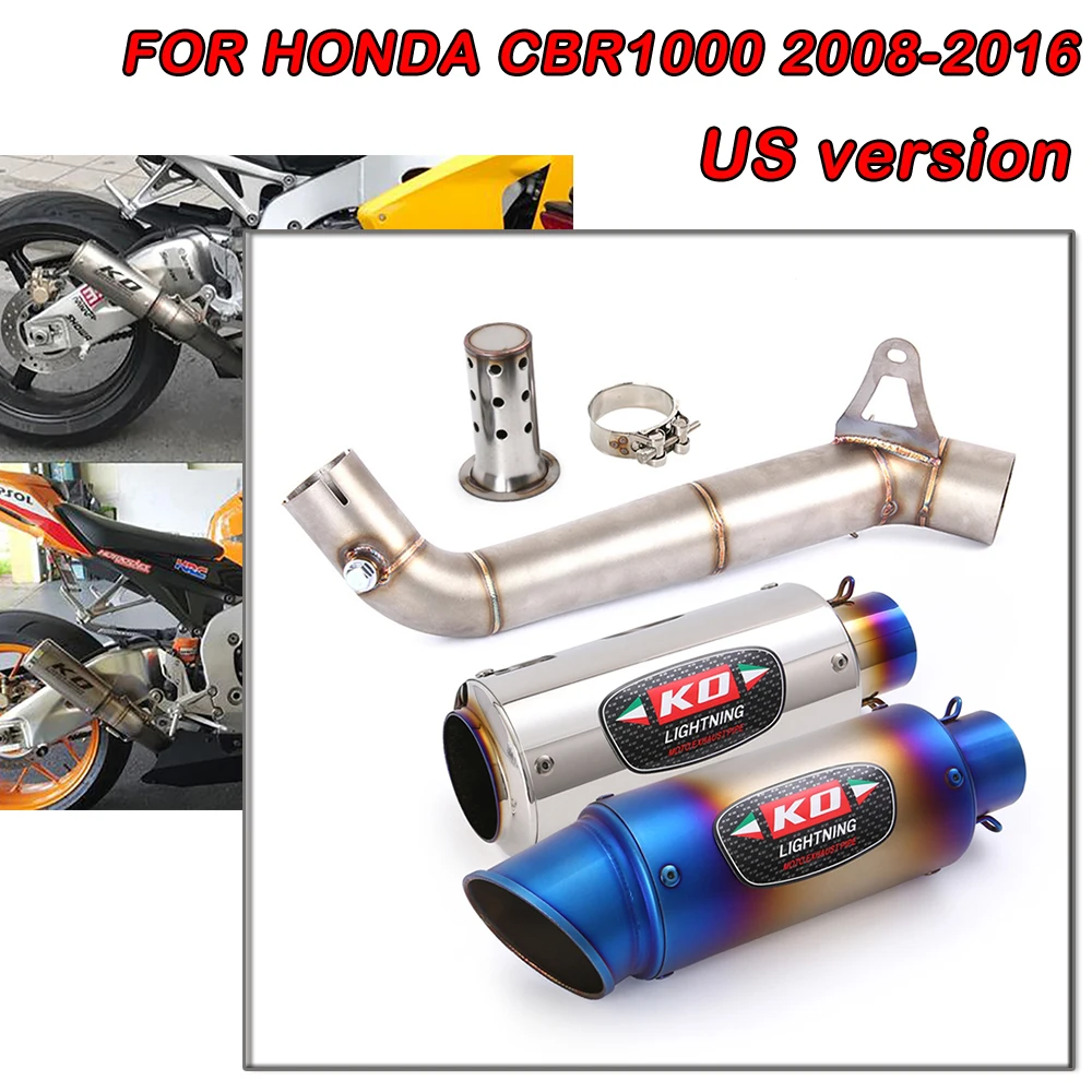 60.5MM Exhaust Pipe Motorcycle Escape Muffler Mid Link Pipe Slip On With DB Killer Steel FOR HONDA CBR1000 2008-2016 US Version
60.5MM Exhaust Pipe Motorcycle Escape Muffler Mid Link Pipe Slip On With DB Killer Steel FOR HONDA CBR1000 2008-2016 US Version