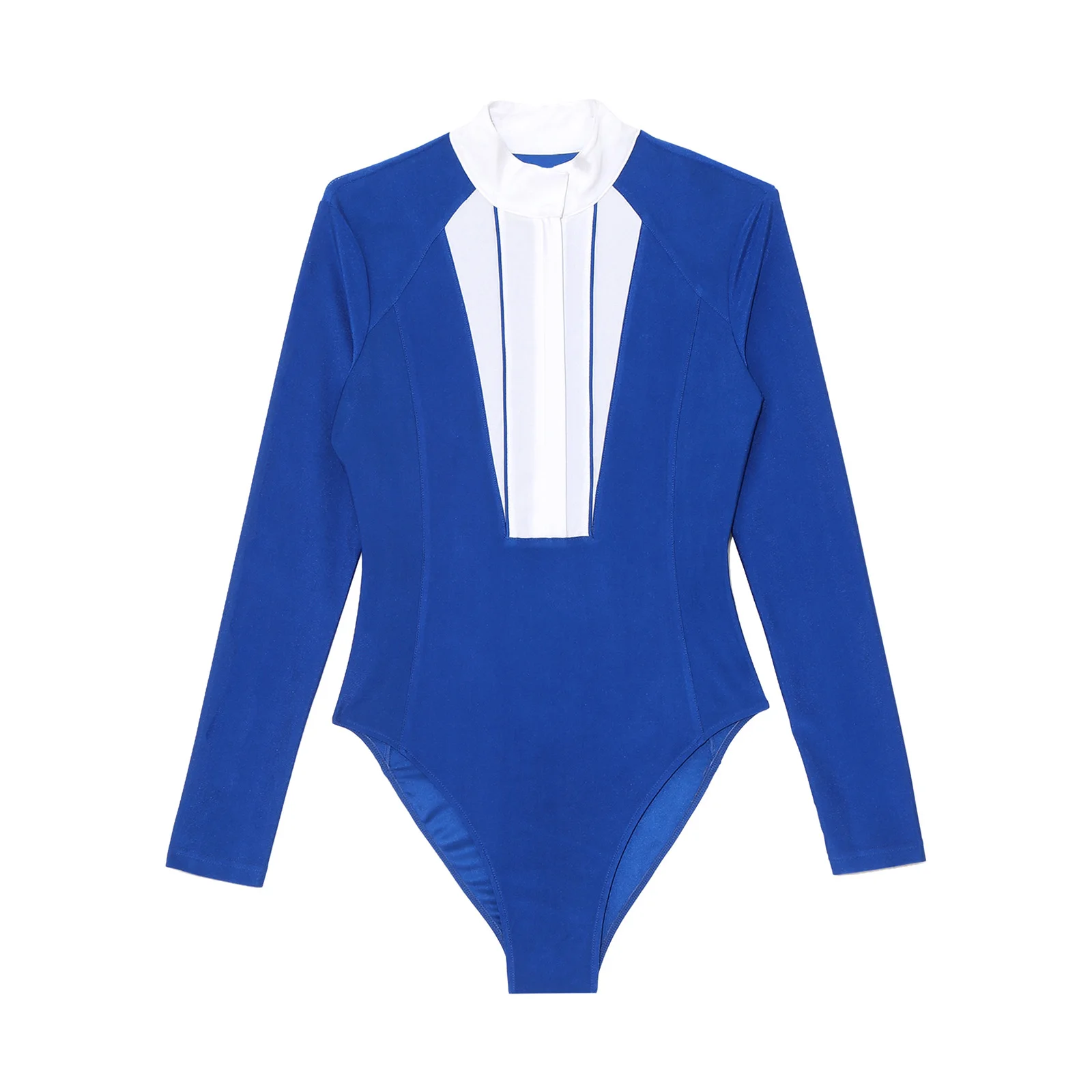 Color Block Equestrian Bodysuit for Women Mock Neck Long Sleeve Accordion Pleated Detail Buttoned Crotch Leotard Clubwear
Color Block Equestrian Bodysuit for Women Mock Neck Long Sleeve Accordion Pleated Detail Buttoned Crotch Leotard Clubwear