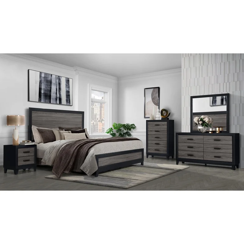 Grey and Black Queen Bedroom Set 5-Piece
Grey and Black Queen Bedroom Set 5-Piece