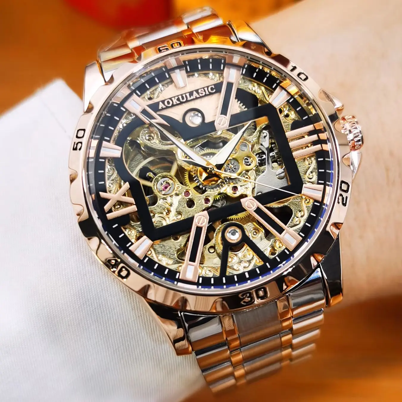 AOKULASIC Luxury Skeleton Automatic Watch for Men Luminous Hands Fashion Leather Steel Strap Business Classic Mechanical Watches
AOKULASIC Luxury Skeleton Automatic Watch for Men Luminous Hands Fashion Leather Steel Strap Business Classic Mechanical Watches