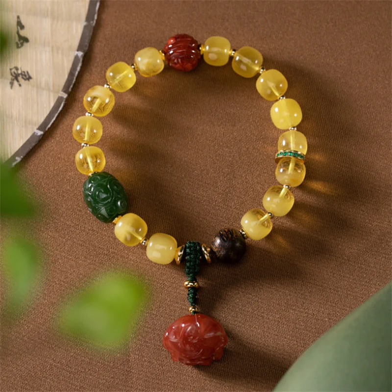 Uglyless Natural Agate Jasper Amber Beeswax Bracelets Women Elastic Rope Multi Gemstones Jewelry Agate Lotus 925 Silver Bracelet
Uglyless Natural Agate Jasper Amber Beeswax Bracelets Women Elastic Rope Multi Gemstones Jewelry Agate Lotus 925 Silver Bracelet