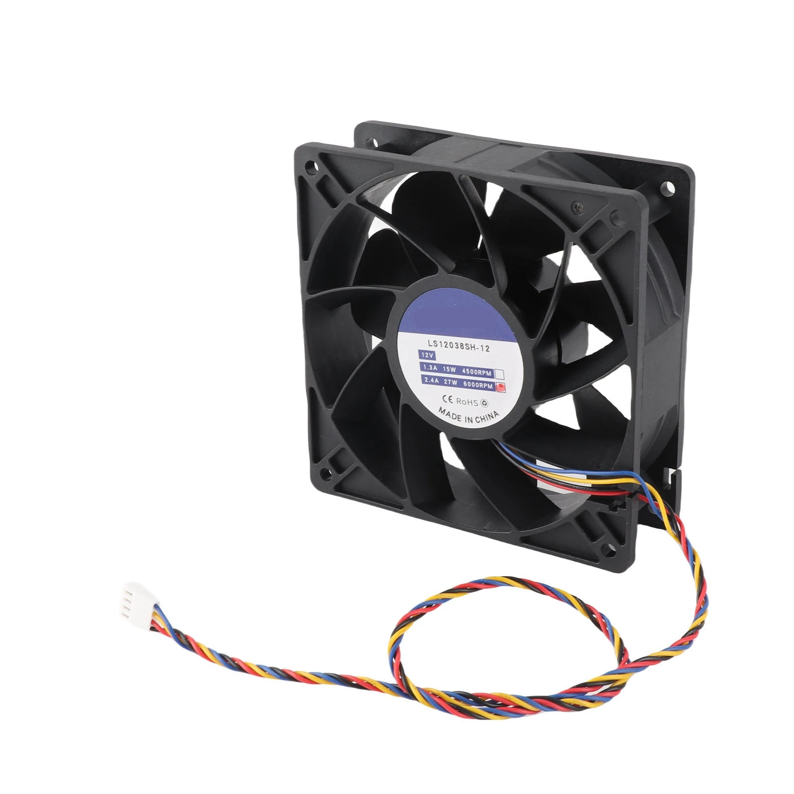 Cooling Fan for Camera Servers 12cm 120x38mm 6000rpm 12V 2.7A 4pin FG DC Brushless PWM Black Computer Case Fan
Cooling Fan for Camera Servers 12cm 120x38mm 6000rpm 12V 2.7A 4pin FG DC Brushless PWM Black Computer Case Fan