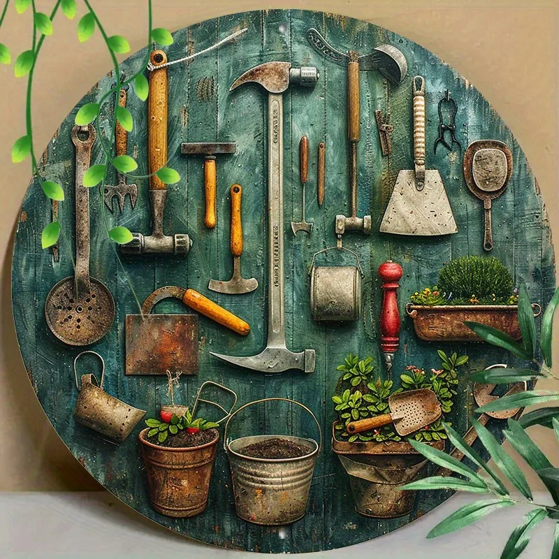 Round Metal Aluminum Mark Gardening Sign, Everyday Objects, for Home, Living Room, Coffee Shop, Office, Wall Decoration Art
Round Metal Aluminum Mark Gardening Sign, Everyday Objects, for Home, Living Room, Coffee Shop, Office, Wall Decoration Art