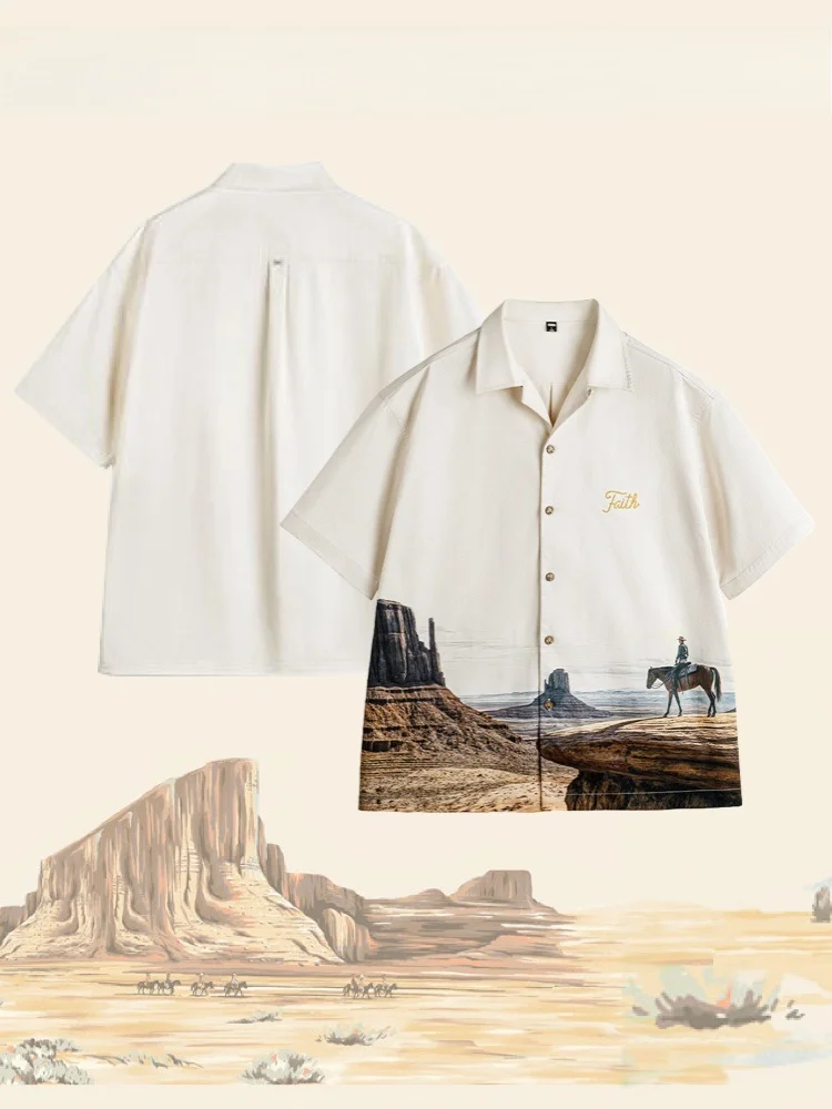 Ретро американский Sle Cuban Collar ort Sve irt Oaeal Monument Valley Print Повседневная летняя мужская одежда из полиэфирного волокна irt
Ретро американский Sle Cuban Collar ort Sve irt Oaeal Monument Valley Print Повседневная летняя мужская одежда из полиэфирного волокна irt