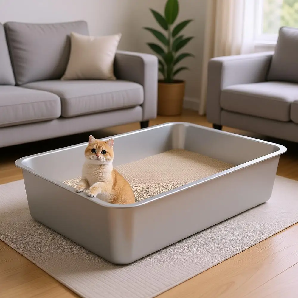 Лоток для кошачьего туалета из нержавеющей стали для крупных кошек — 23,6x15,6x6 дюймов, высокий металлический поддон, защита от разбрызгивания и запаха, прочный, устойчивый к ржавчине
Лоток для кошачьего туалета из нержавеющей стали для крупных кошек — 23,6x15,6x6 дюймов, высокий металлический поддон, защита от разбрызгивания и запаха, прочный, устойчивый к ржавчине