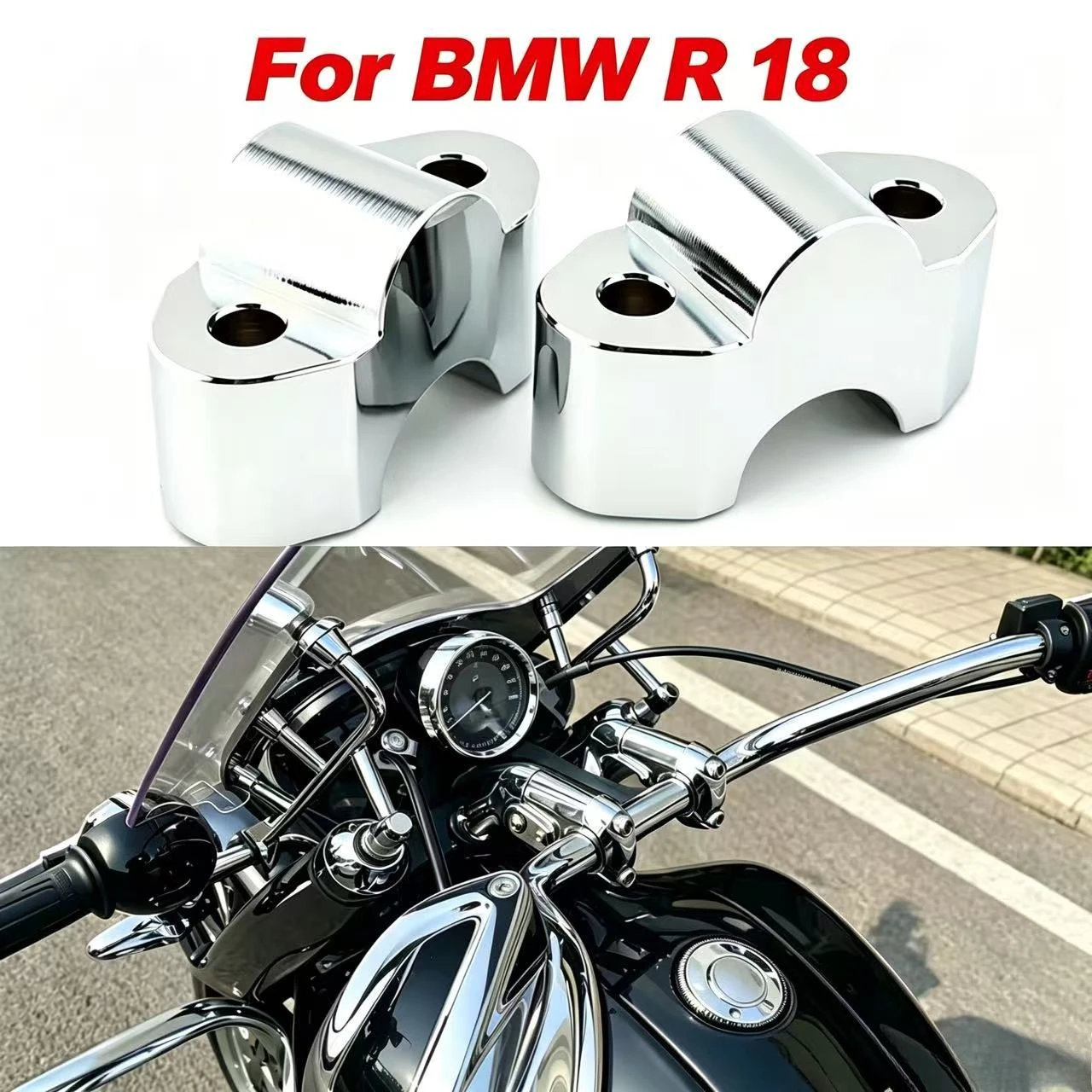 FOR BMW R18 2020-2022 Handlebar Heightening Riser Motorcycle Rises 20MM Backward 15MM CNC Aluminum
FOR BMW R18 2020-2022 Handlebar Heightening Riser Motorcycle Rises 20MM Backward 15MM CNC Aluminum