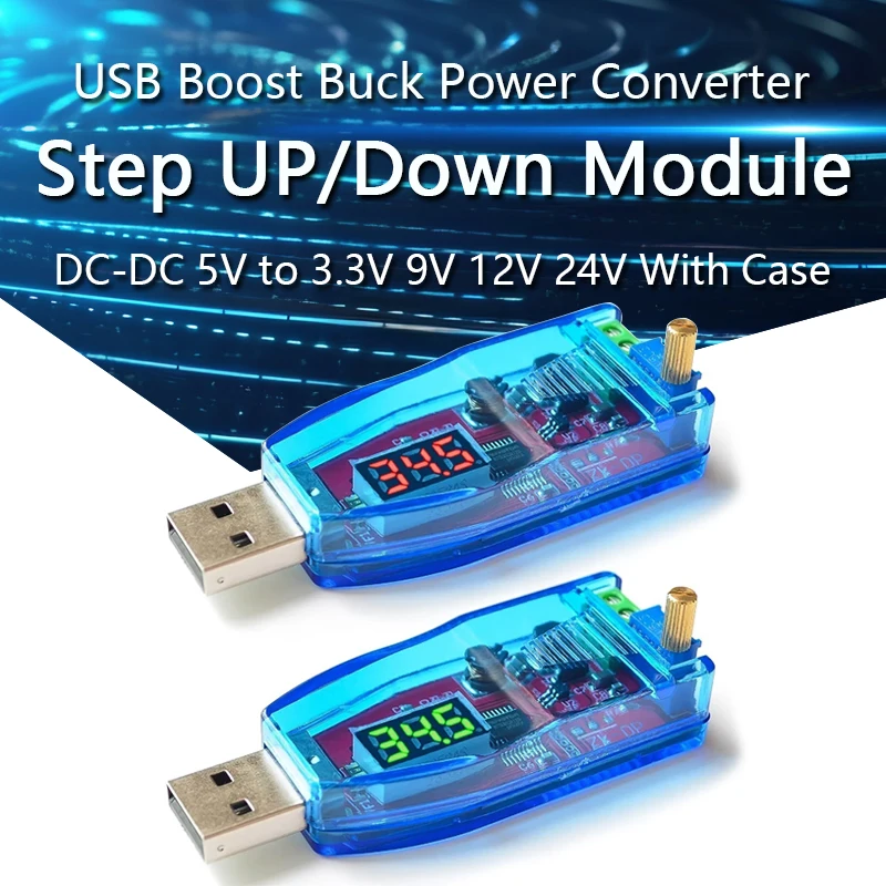 DC-DC 5V to 3.3V 9V 12V 24V USB Step UP / Down Power Supply Module Adjustable Boost Buck Converter Out DC 1.0V-24V With Case
DC-DC 5V to 3.3V 9V 12V 24V USB Step UP / Down Power Supply Module Adjustable Boost Buck Converter Out DC 1.0V-24V With Case
