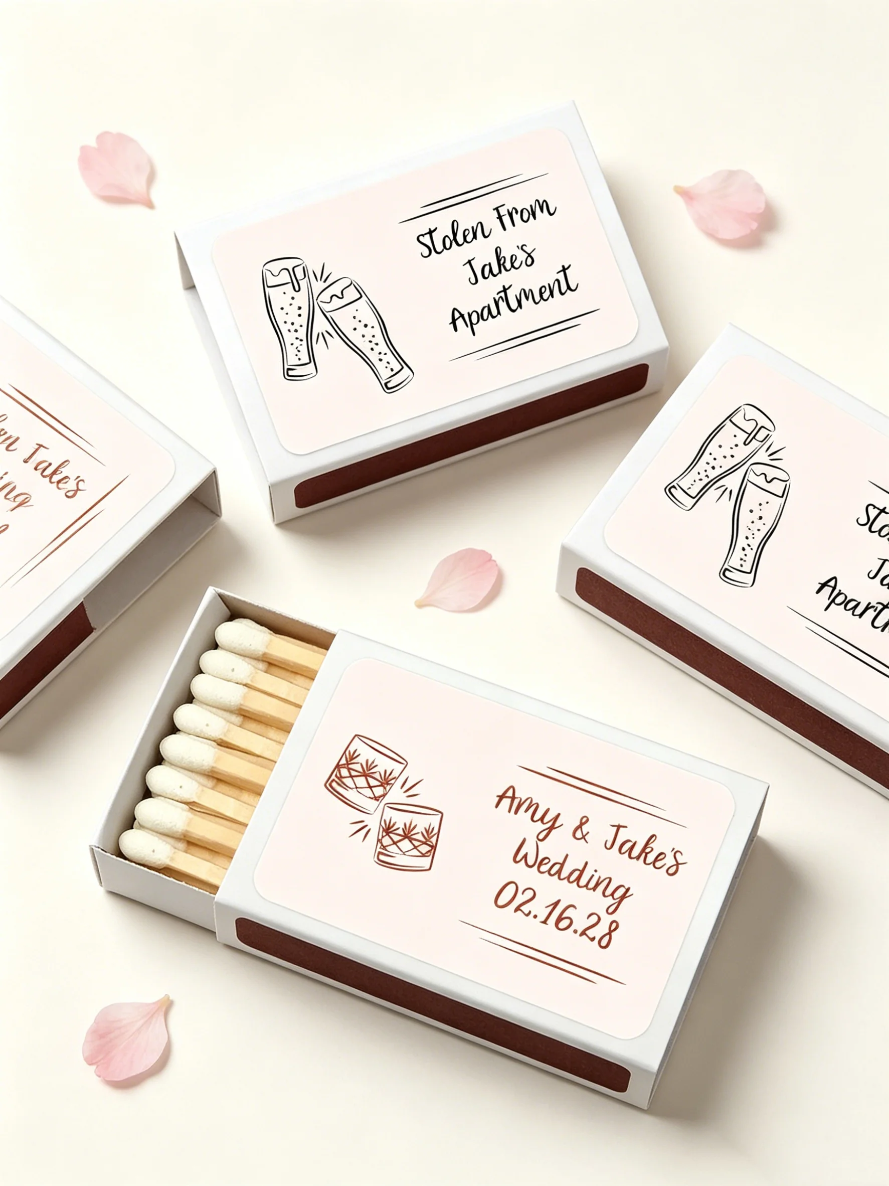 Personalized Custom Matchboxes, Wedding & Bridal Shower Party Favors, Custom Cocktail & Apartment Matchboxes
Personalized Custom Matchboxes, Wedding & Bridal Shower Party Favors, Custom Cocktail & Apartment Matchboxes