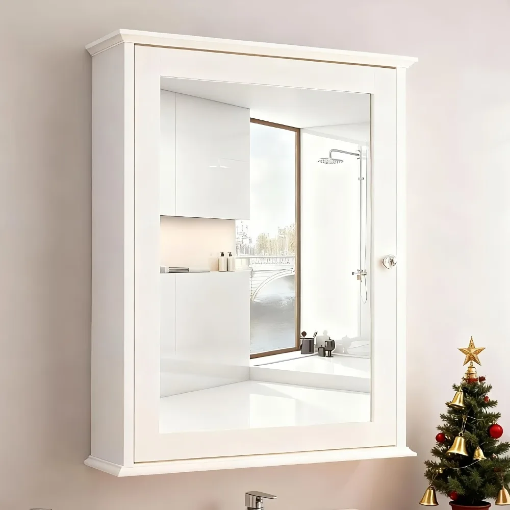 Single Door Mirror Indoor Bathroom Wall Mounted Cabinet Shelf White
Single Door Mirror Indoor Bathroom Wall Mounted Cabinet Shelf White