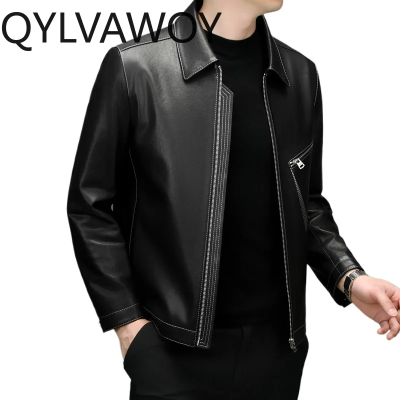 QYLVAWOY Real Leather Jacket Mens Sheepskin Jackets Lapel Motorcycle Jacket Spring Autumn Black Coats Jackets for Man Chaqueta
QYLVAWOY Real Leather Jacket Mens Sheepskin Jackets Lapel Motorcycle Jacket Spring Autumn Black Coats Jackets for Man Chaqueta