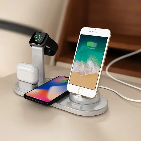 Беспроводное зарядное устройство для телефона, часов, AirPods, многофункциональное 5-в-1
Беспроводное зарядное устройство для телефона, часов, AirPods, многофункциональное 5-в-1