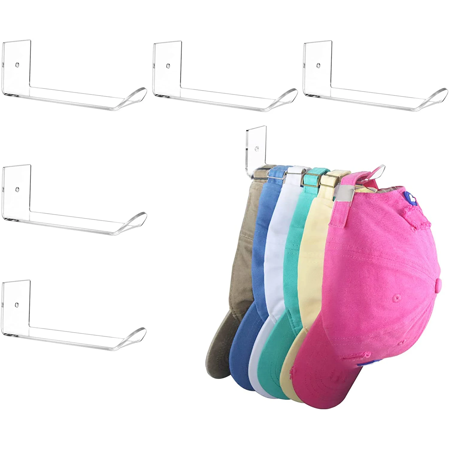 Acrylic Wall Mount Hat Rack for Baseball Cap, Strong Adhesive Hat Hook Cap Holder, Hat Storage Organizer for Closet,Door,Bedroom
Acrylic Wall Mount Hat Rack for Baseball Cap, Strong Adhesive Hat Hook Cap Holder, Hat Storage Organizer for Closet,Door,Bedroom