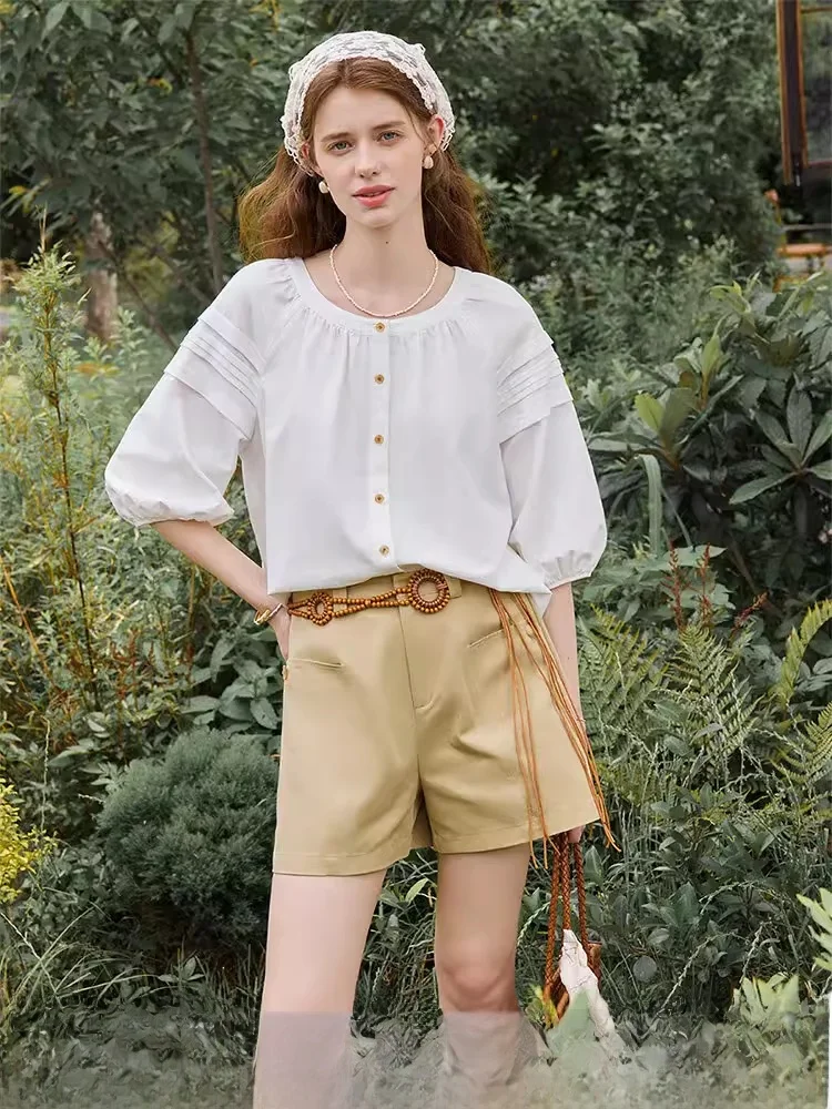 Cotton-Like Linen Feel Short Sleeve round Neck Lantern Sleeve Shirt Women's Summer New Style Comfortable Breathable French St...
Cotton-Like Linen Feel Short Sleeve round Neck Lantern Sleeve Shirt Women's Summer New Style Comfortable Breathable French St...