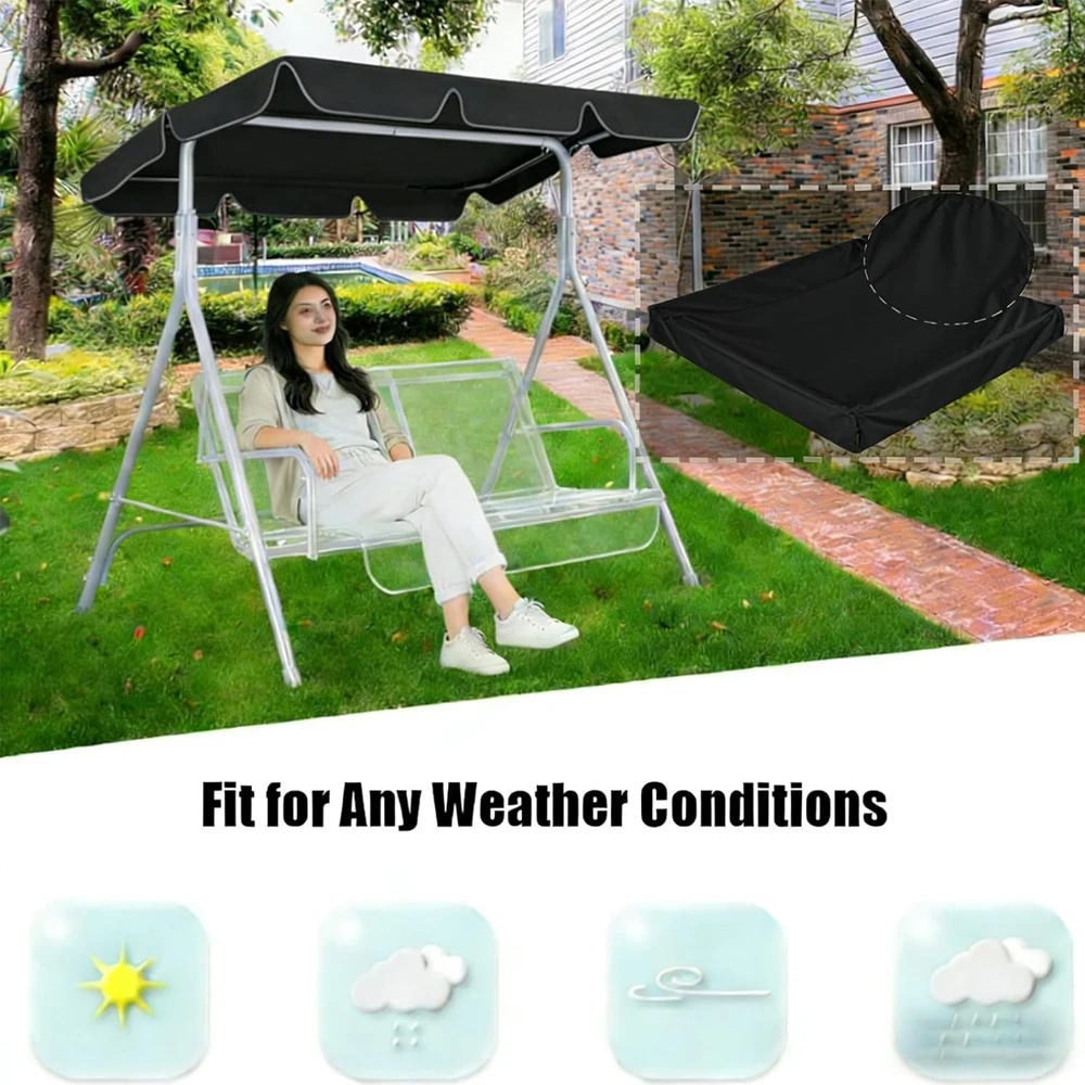 420D Patio Swing Chair Canopy Replacement Waterproof Windproof Anti-UV Heavy Duty Rip Proof Garden Top Garden Furniture Cover
420D Patio Swing Chair Canopy Replacement Waterproof Windproof Anti-UV Heavy Duty Rip Proof Garden Top Garden Furniture Cover