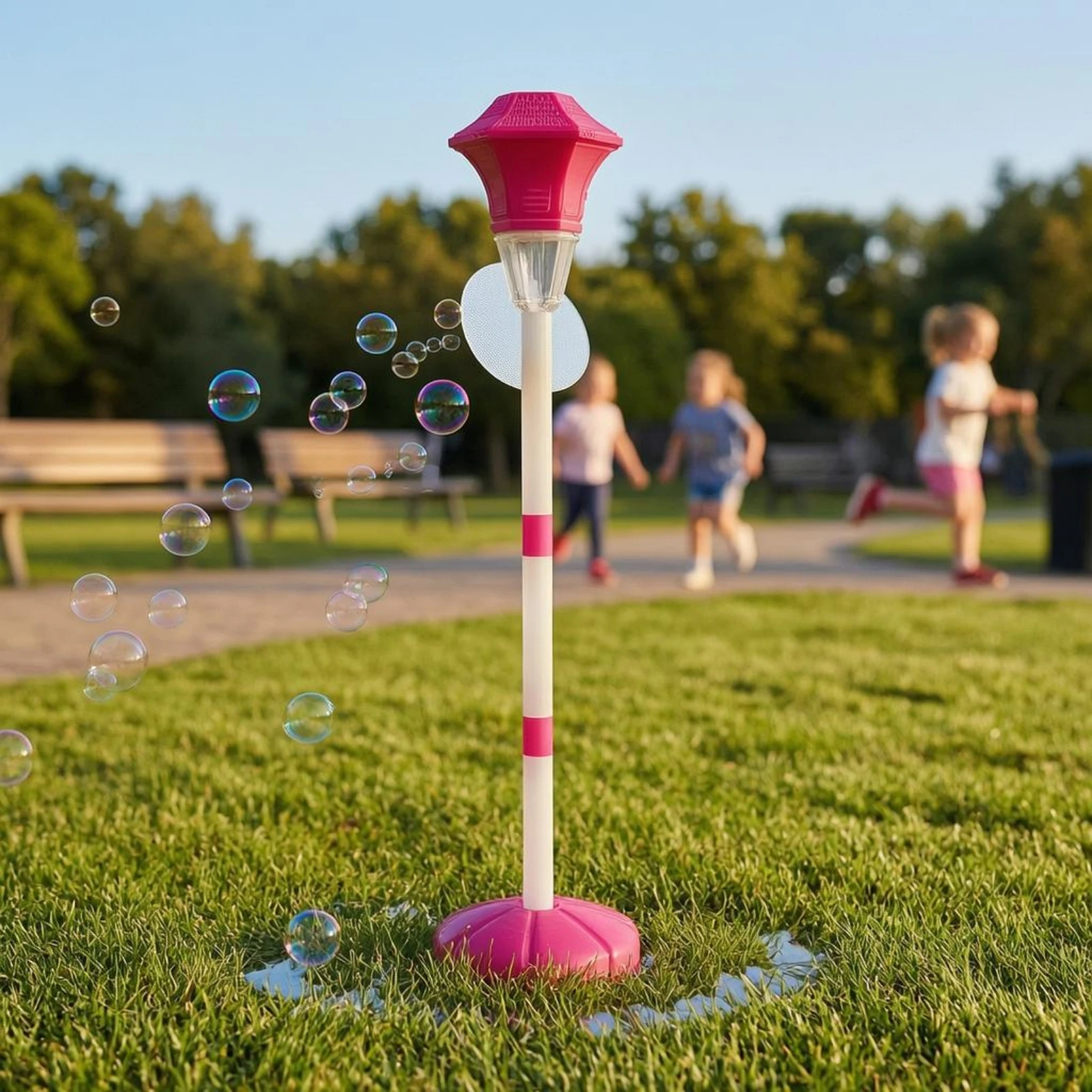 Street Lamp Bubble Machine Electric Lantern Bubble Toy Outdoor Plaything Battery Powered Weighted Base
Street Lamp Bubble Machine Electric Lantern Bubble Toy Outdoor Plaything Battery Powered Weighted Base